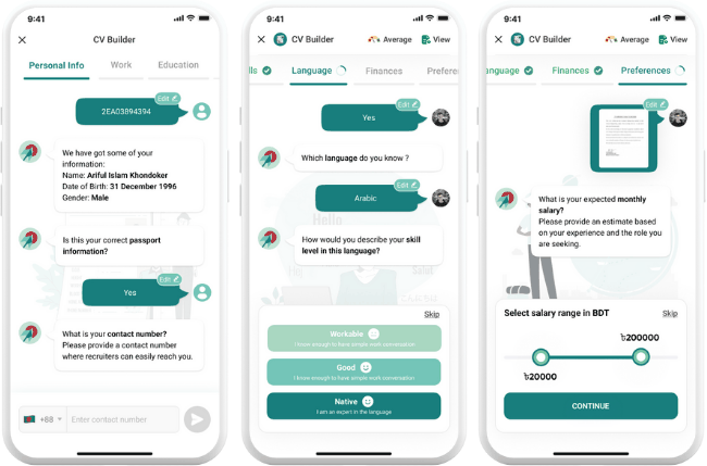 Click to view full screen Resume Builder SDK (Ami Probashi) screenshot